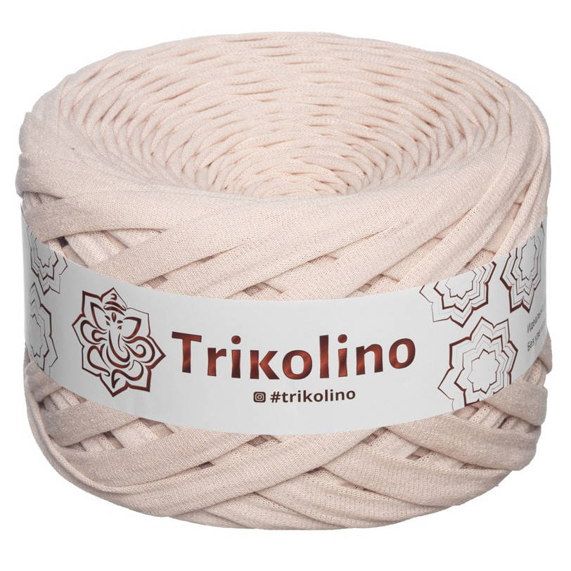 

Трикотажна пряжа Trikolino, ширина нитки 7-9 мм, довжина мотка 50 м., Бежевий, Бежевый