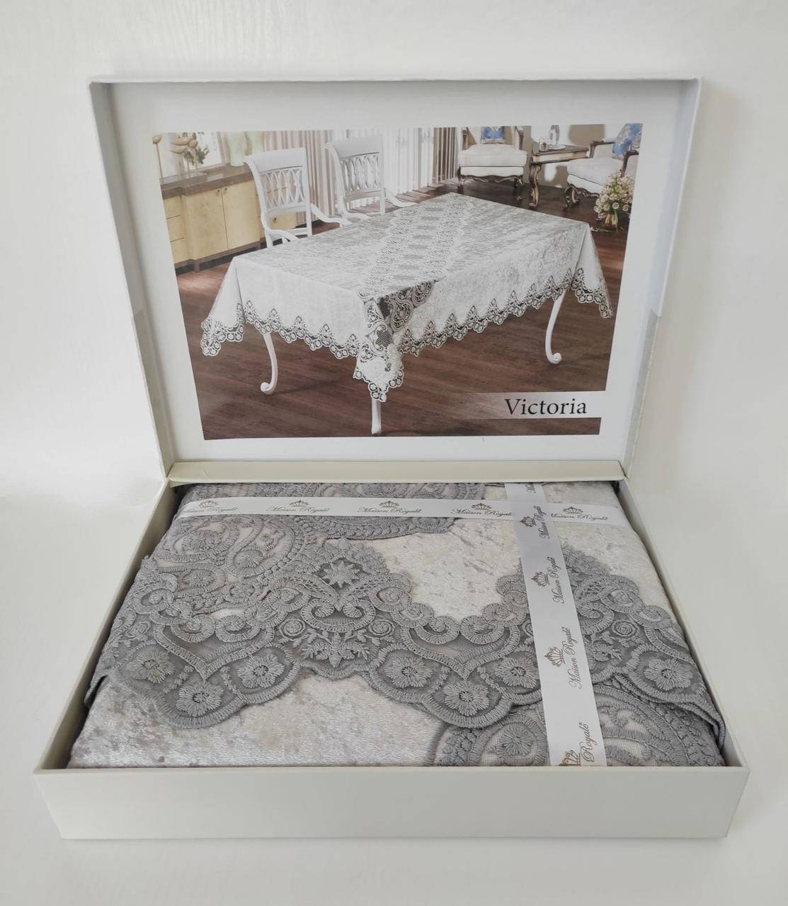 

Скатерть Велюр Maison Royale 160x220 Victoria Grey, Серый