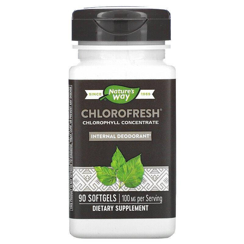 

Nature's Way, Chlorofresh, концентрированный хлорофилл, 90 мягких таблеток