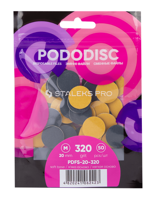 

Сменные файлы на мягкой основе для педикюрного диска PODODISC STALEKS PRO M 320 грит PDFS-20-320