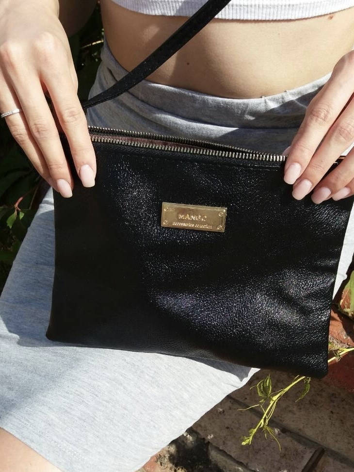 

Сумка через плечо черная mango, Черный