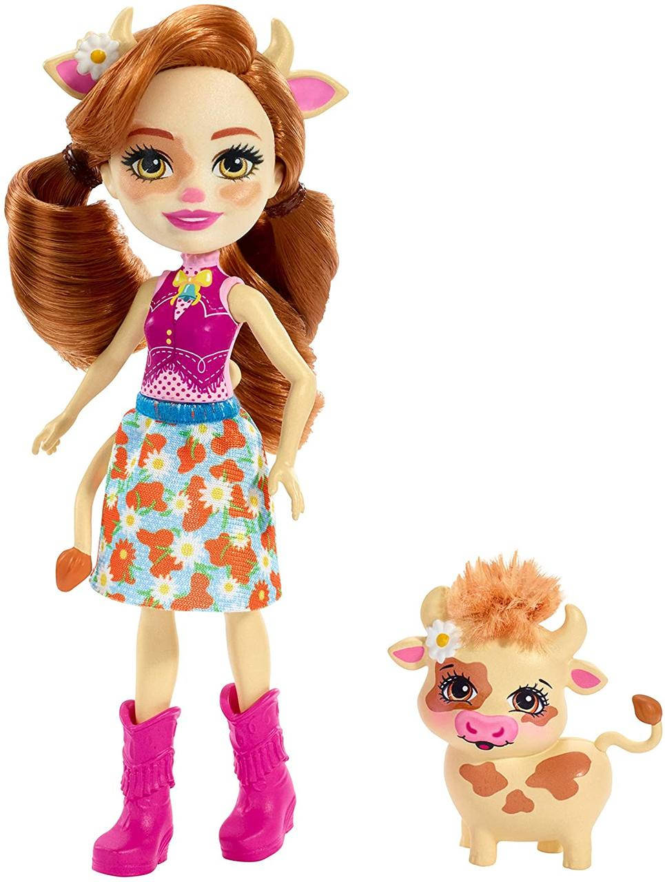 

Кукла Enchantimals Cailey Cow Doll, and Curdle Коровка Кейли и Кардла (FXM77) (B07GLNL83X)