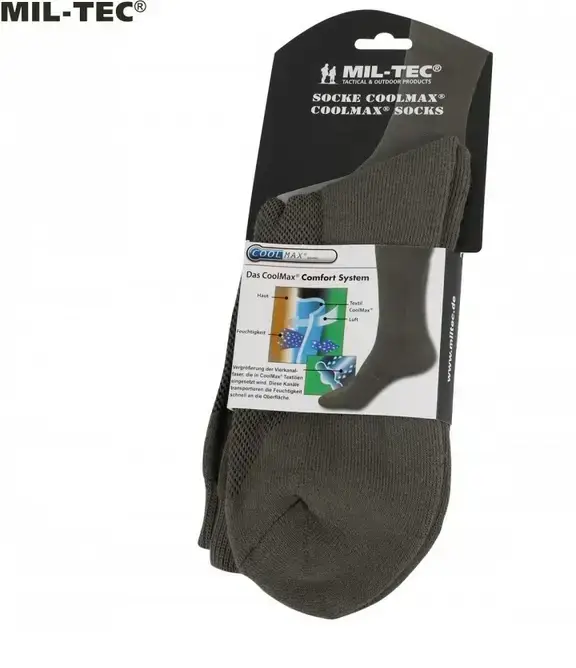 

MIL-TEC Socke Coolmax Oliv Трекінгові шкарпетки 39-41роз 13012001, Оливковый