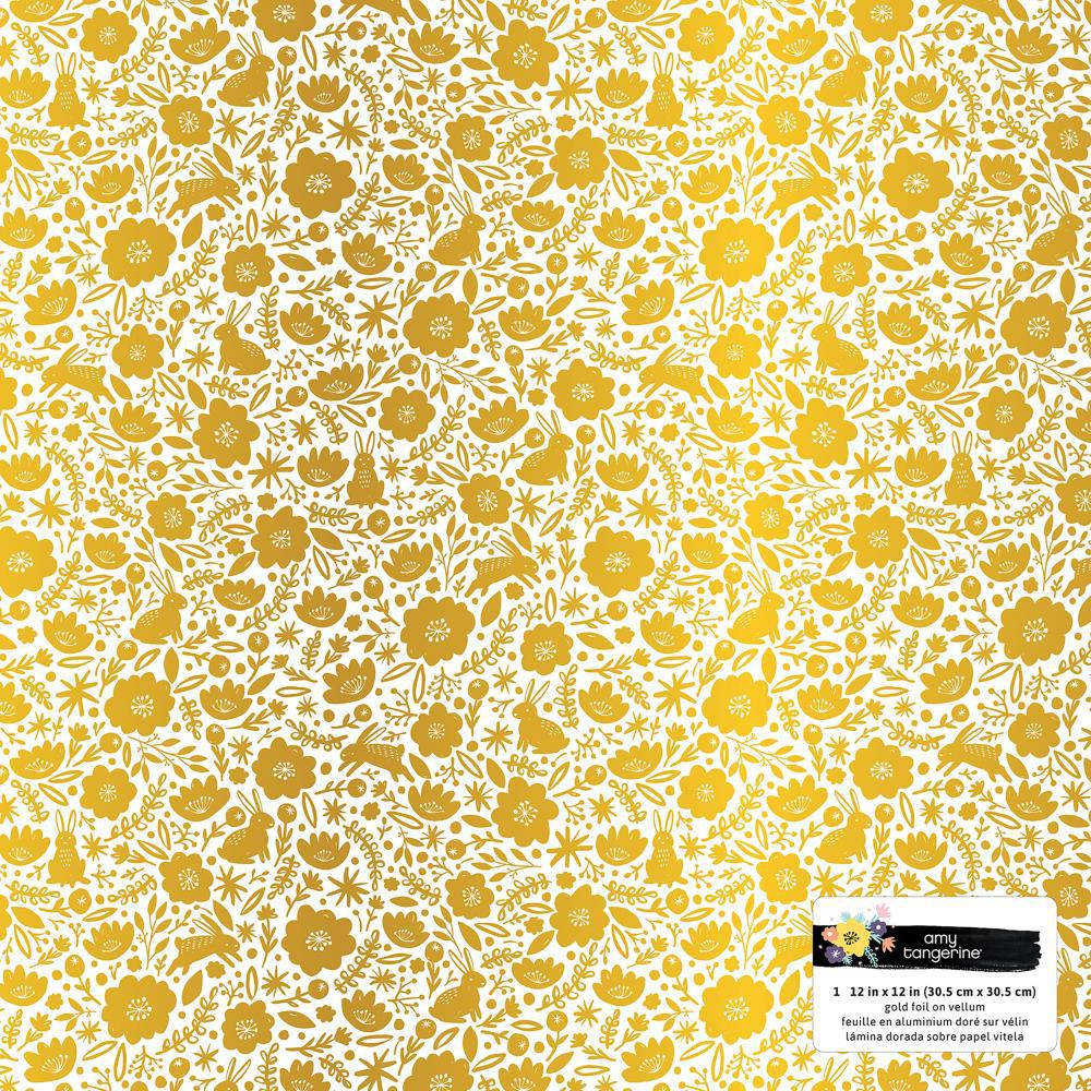 

Калька із золотистим фольгуванням - Flowers - Shine On - Amy Tan - 30x30