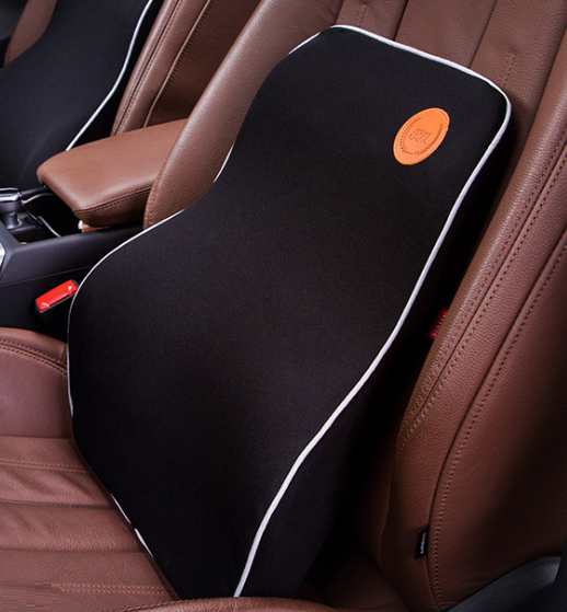 

Ортопедическая подушка под поясницу авто автомобиль CAN с креплением на сиденье Черный с серой прошивкой