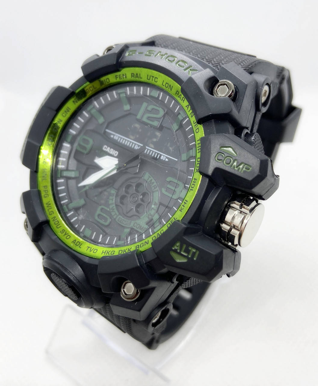 

Часы спортивные водостойкие армейские G-SHOCK Casio (Касио) Черные с зеленым ( код: IBW847BG )