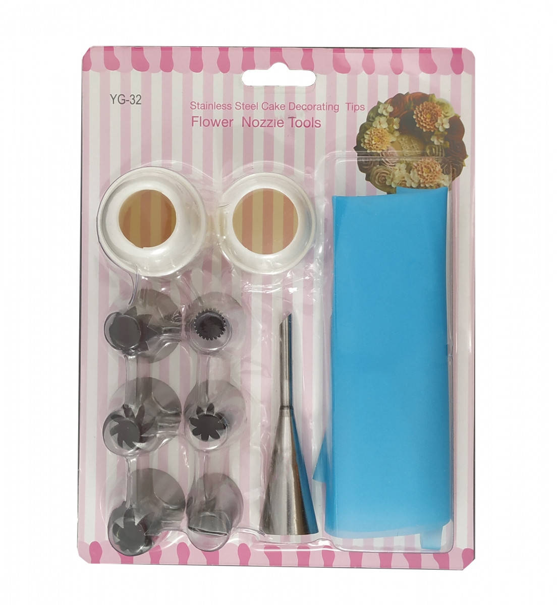 

Насадки кондитерские в наборе из 7-ми с переходниками и мешком