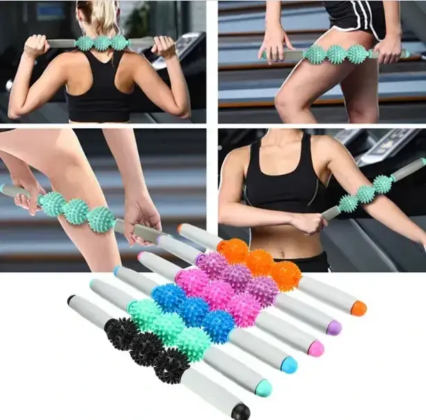 

Массажный ролик для всего тела и йоги Massage stick разные цвета, 43 см, ПВХ, ролик массажный Massage Stick,