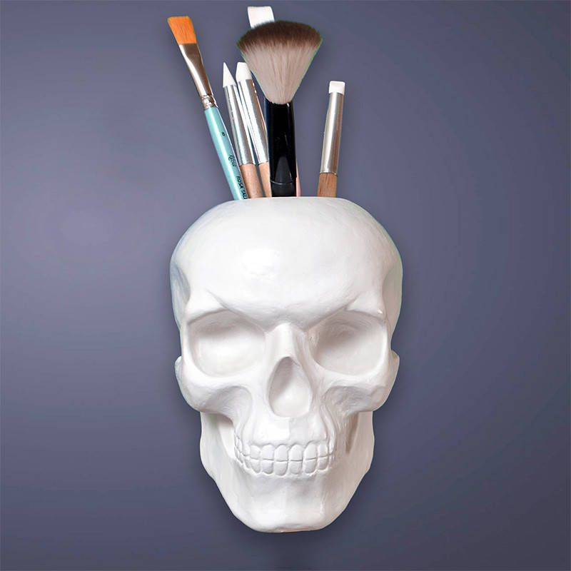 

Череп с отверстием, подставка-органайзер (скульптура, статуэтка, вазон) для раскрашивания