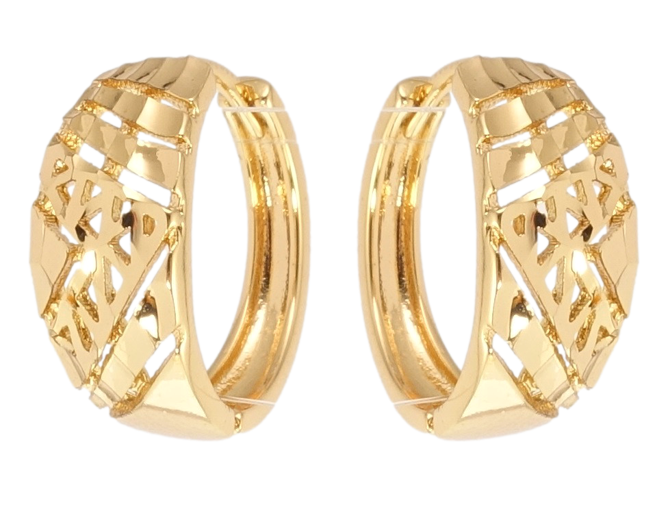 

Серьги Xuping Позолота 18K колечки "Декоративный резной орнамент"