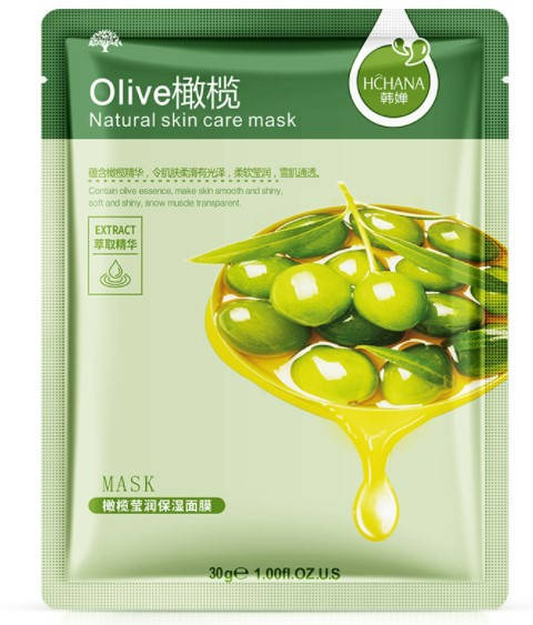 

Тканевая маска с экстрактом оливы Hchana Olive Natural skin care mask, 30 гр