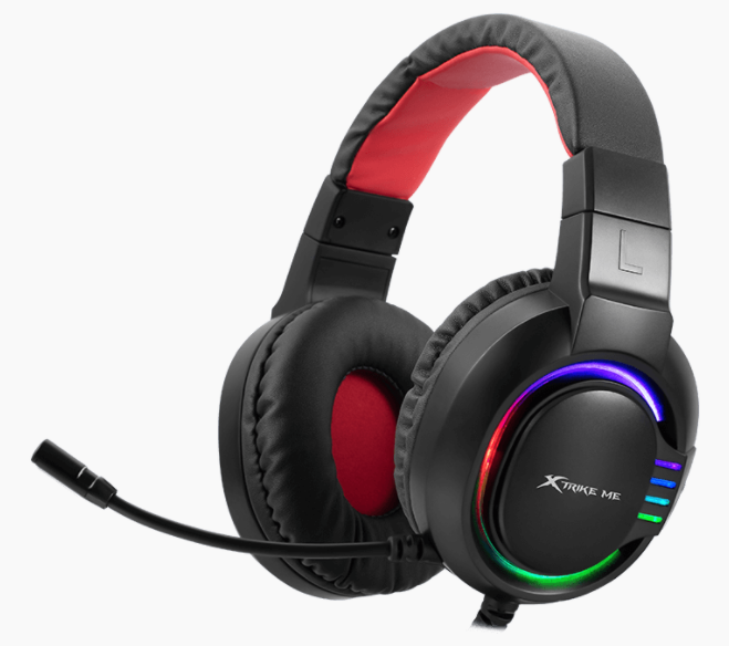 

Игровые стерео накладные наушники с микрофоном и подсветкой XTRIKE ME Gaming RGB GH-405 Черные, Черный