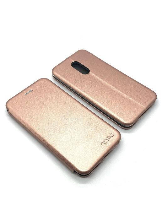 

Чехол книжка Xiaomi Redmi 5 Plus Роз золото \ чехол-книга сяоми redmi 5 plus магнитная есть отдел для карты, Розовое золото