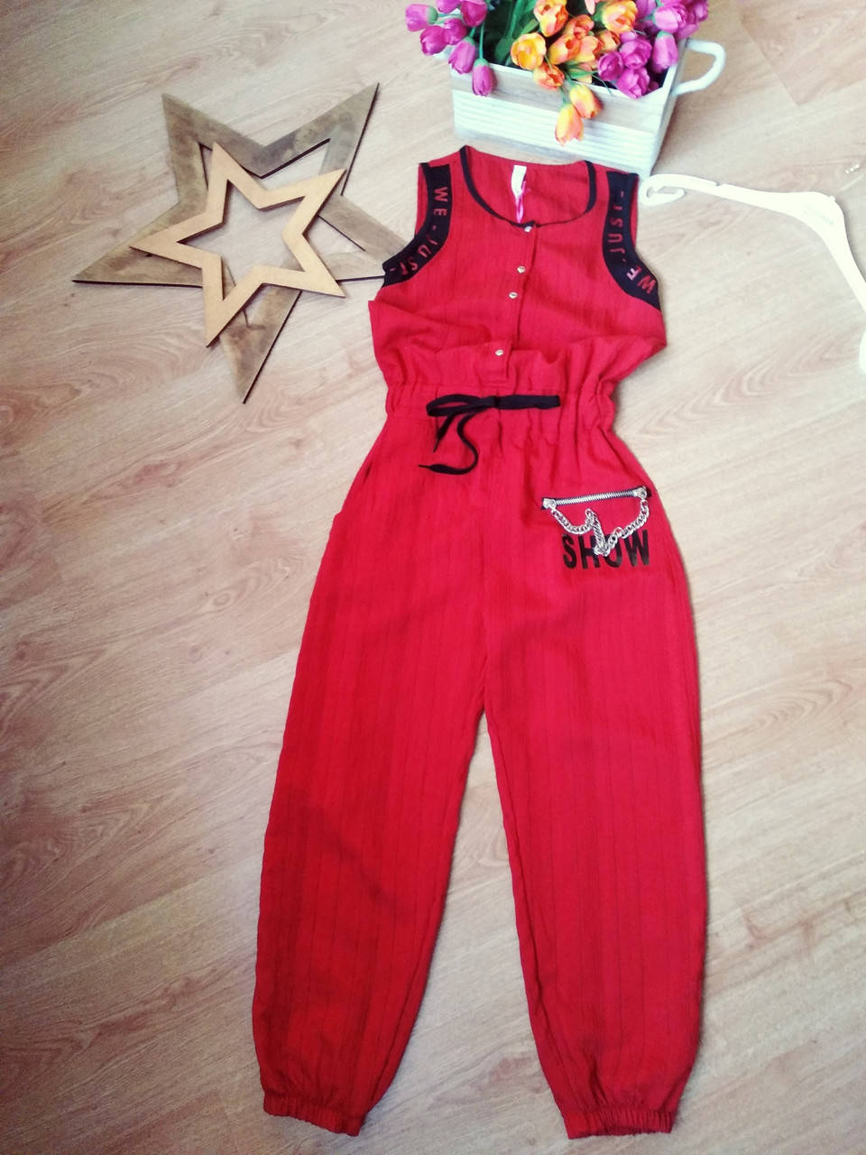 

Летний подростковый комбинезон на 10-14 лет Турция оптом и в розницу, Красный