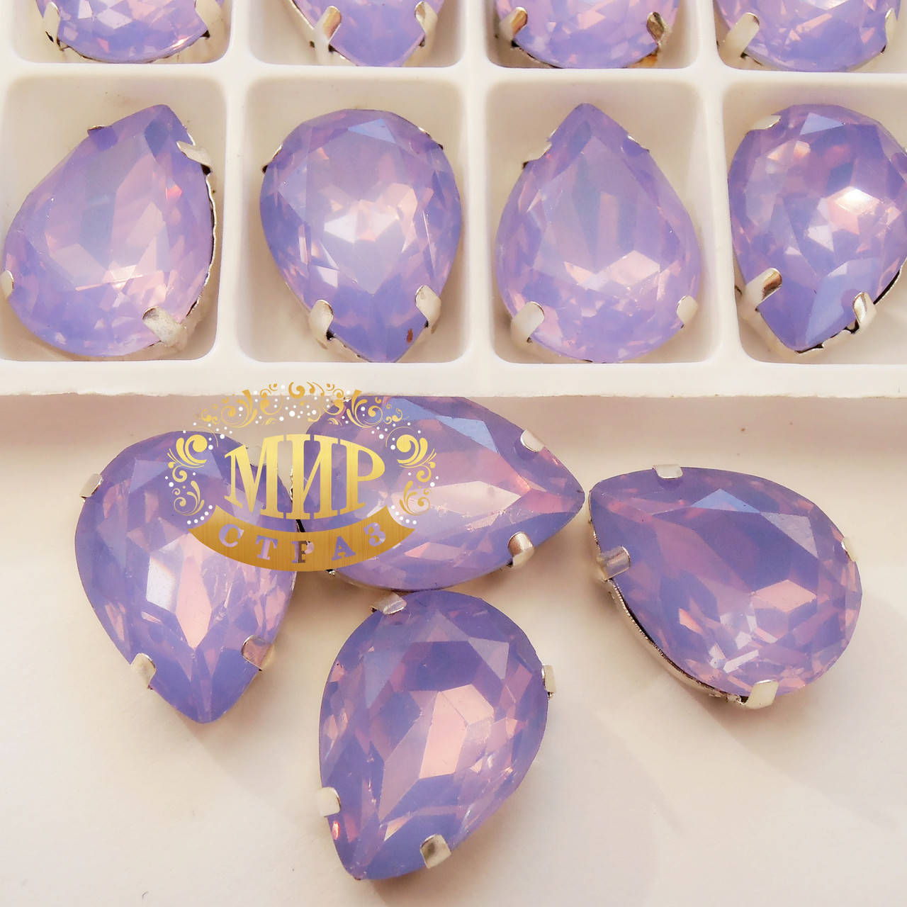 

Cтразы в цапах, Капля, Размер 13x18, Цвет Lt Purple Opal