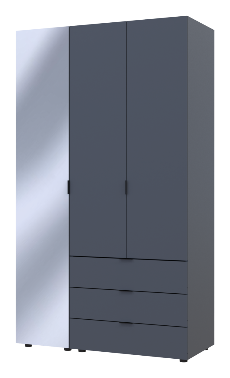 Шафа для одягу Doros Гелар Графіт 2ДСП/Дзеркало 116.5х49.5х203.4 (42002155)