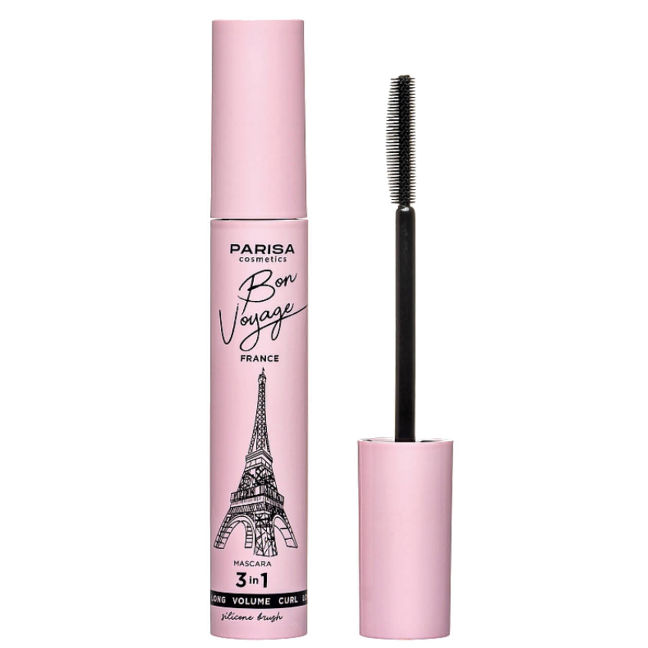 

Тушь для ресниц "Франция" 3 в 1: Удлинение, объем, подкручивание Parisa Cosmetics, Черный