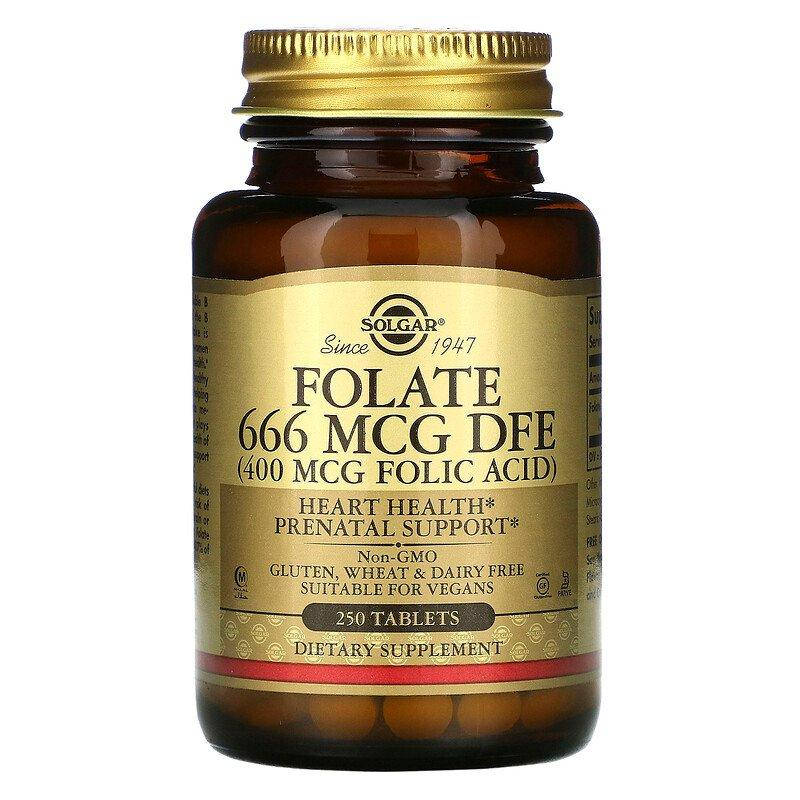 

Фолиевая кислота (Folic Acid), Solgar, 400 мкг, 250 таблеток (SOL-01081)