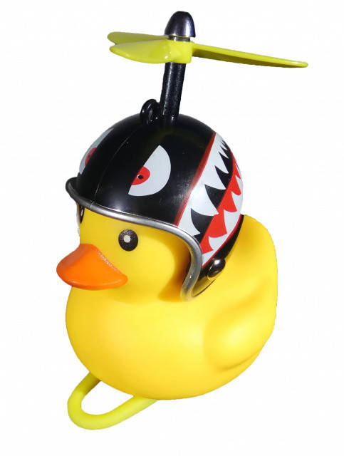 

Уточка с подсветкой на руль велосипеда WheelUp, принт "акула"