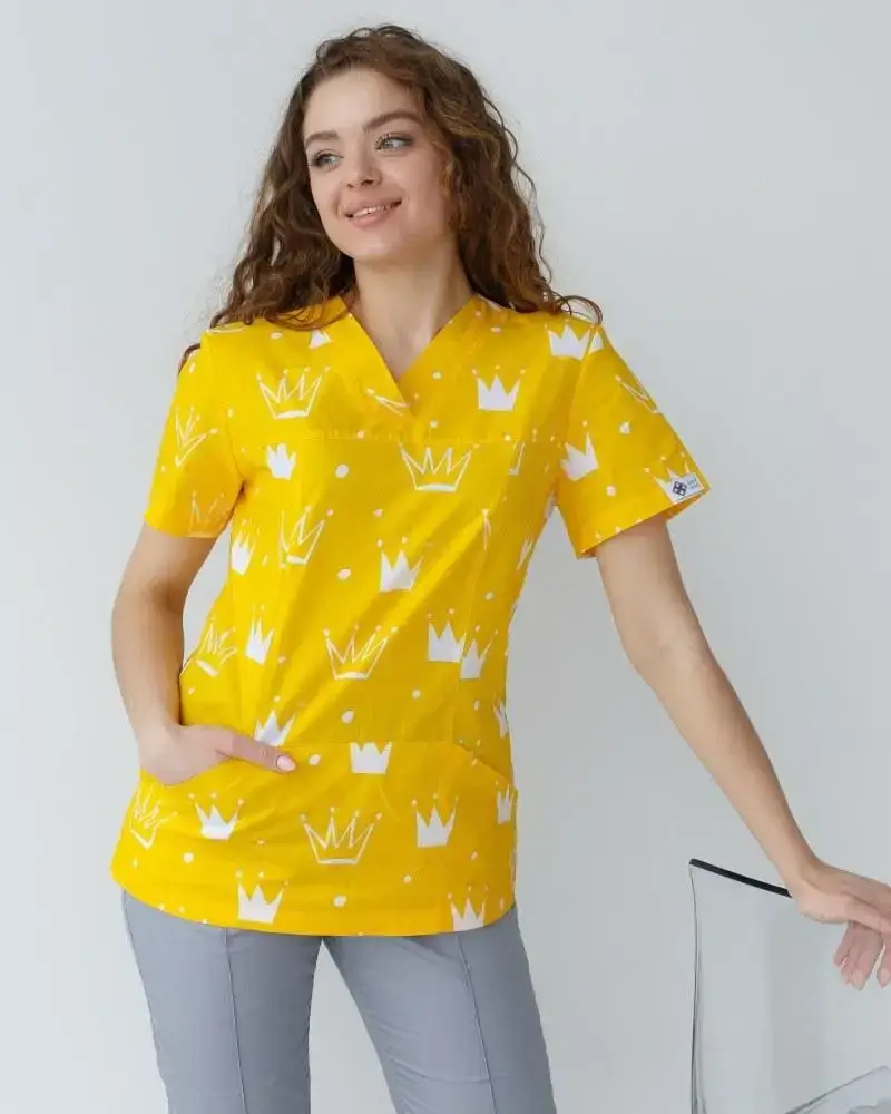 

Медицинский женский костюм принт флиминго