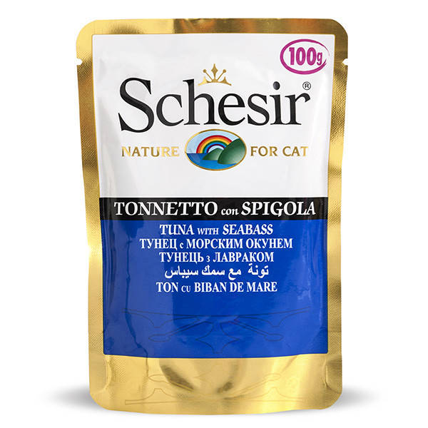 

Schesir Tuna Seabass в желе натуральные консервы для котов 100 грамм