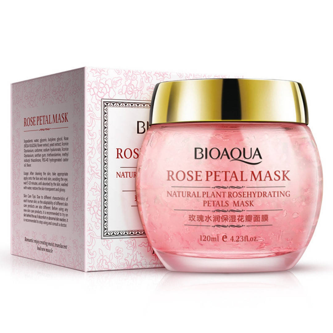 

Ночная увлажняющая маска для лица с экстрактом розы Bioaqua Rose Petal Mask, 120 г