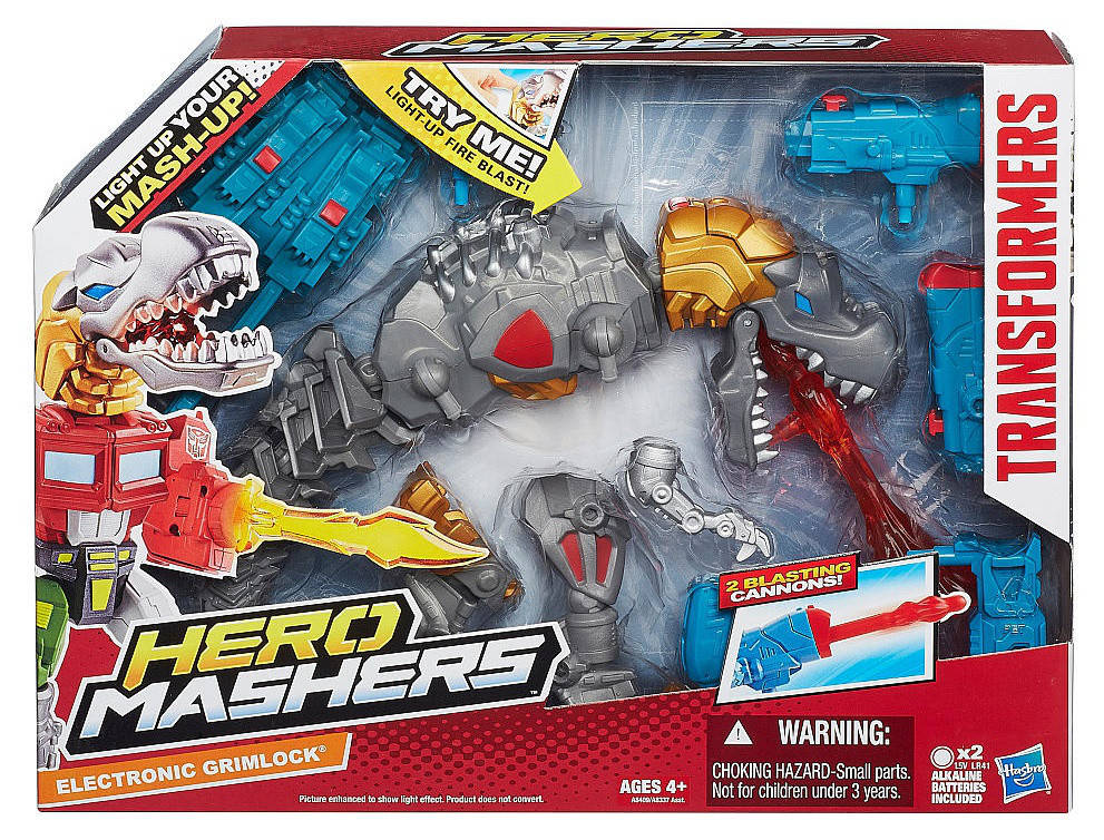 

Разборная фигурка динозавр Гримлок с подсветкой - Electronic Grimlock, Mashers, Hasbro
