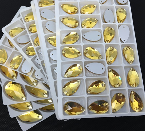 

7х12мм. Капли пришивные Topaz стекло