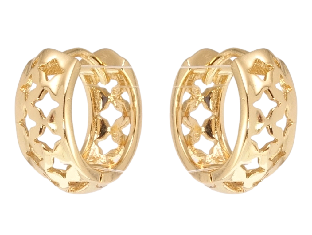 

Серьги Xuping Позолота 18K колечки "Резной орнамент"