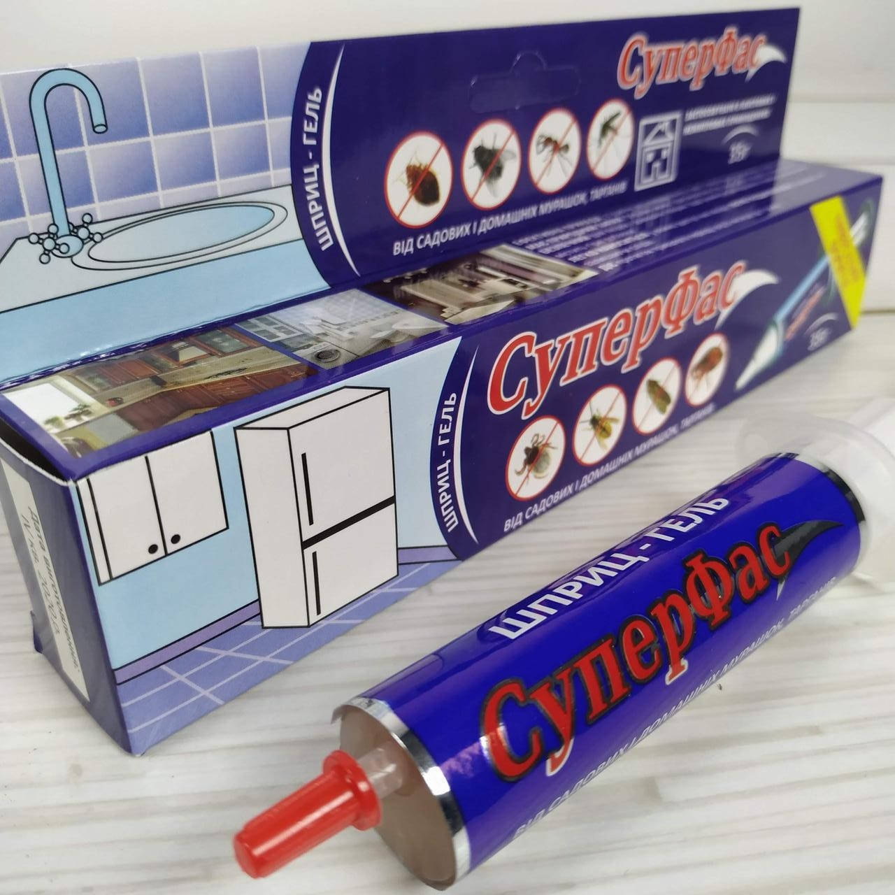 

СуперФас гель-шприц от тараканов и муравьев (садовых и домашних) 35г