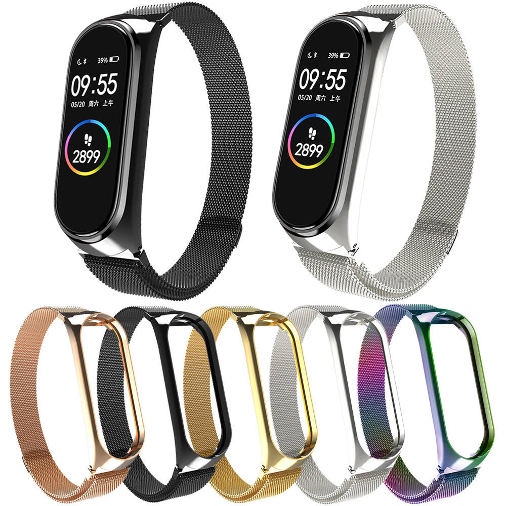 

Ремешок для Mi Band 4 металлический миланская петля
