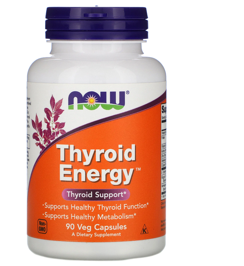 

Now Foods, Thyroid Energy, Поддержка щитовидной железы 90 шт
