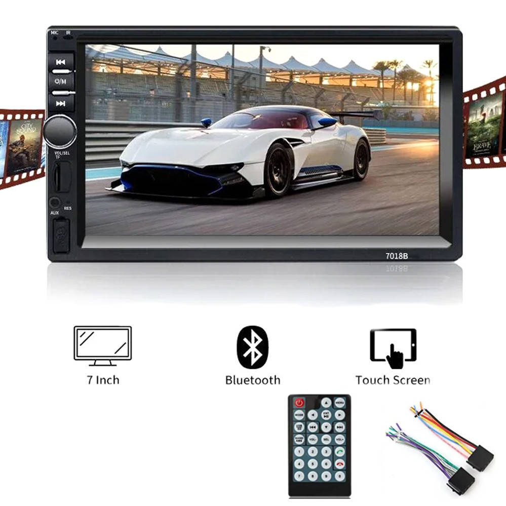 

Автомагнитола 2din 7018B с пультом управления Авто магнитола с Bluetooth USB FM сенсорный дисплей 7 дюймов