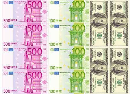 

Вафельная картинка Деньги. Доллары. Евро А4