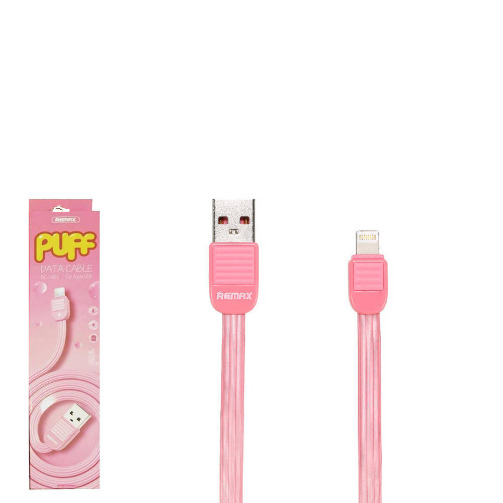 

USB кабель Remax Puff RC-045i Lightning 1m Pink, Розовый
