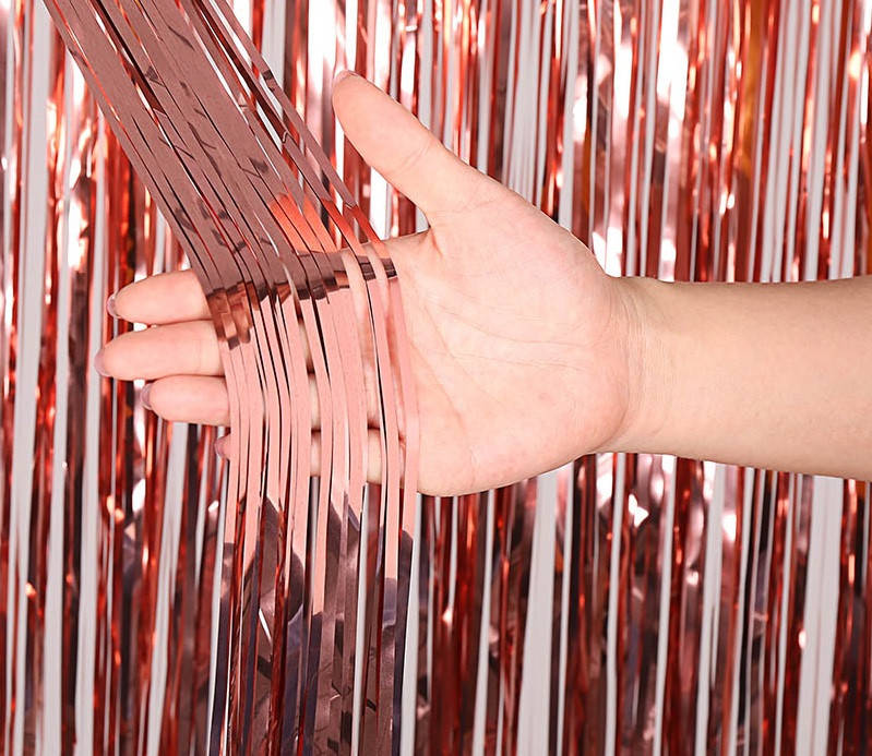 

Декоративная шторка для фотозоны - розовое золото 1х2 м