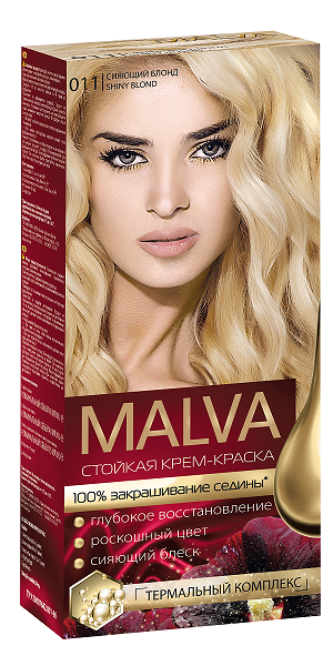 

Краска для волос Мальва / "MALVA"- 011 Сияющий блонд