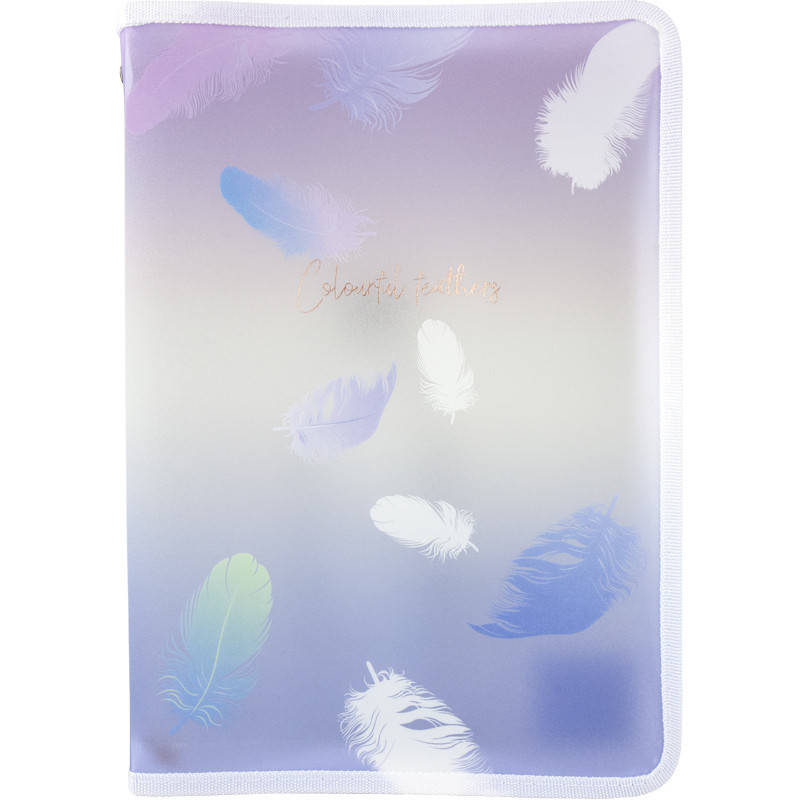 

Папка об'ємна на блискавці А4+, Colourful Feather 03 1807-93-A