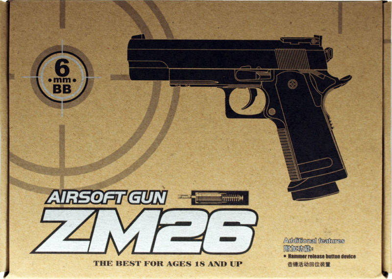 

Детский игрушечный пистолет металлический ZM26 (Colt 1911 - A1), Черный