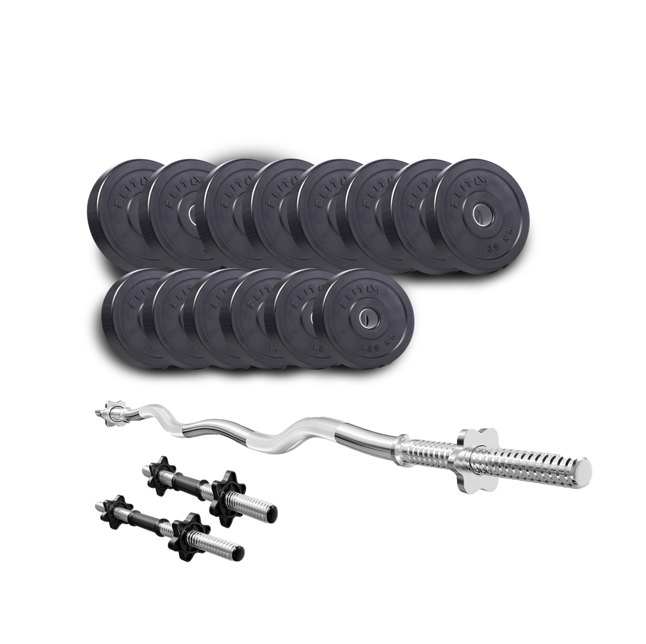 

Набор со штангой и гантелями Titan 35 кг с ABS покрытием, Черный