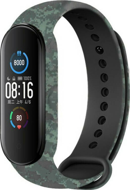 

Mi band 5 ремешок ми бенд 6 с рисунком камуфляж пиксельный