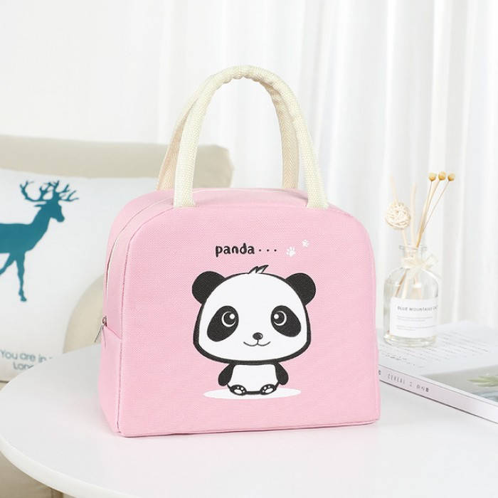 

Сумка для ланча (ланч бэг) на молнии Panda, розовая, Розовый