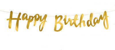 

Гирлянда бумажная " Happy Birthday" золотистая