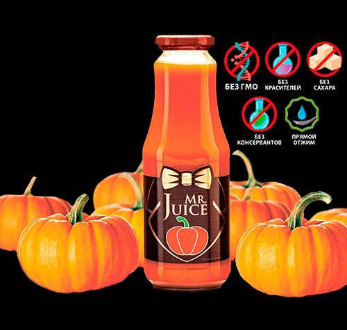 

Упаковка тыквенного сока Mr Juice с мякотью, прямого отжима, БЕЗ САХАРА 6 X 1L
