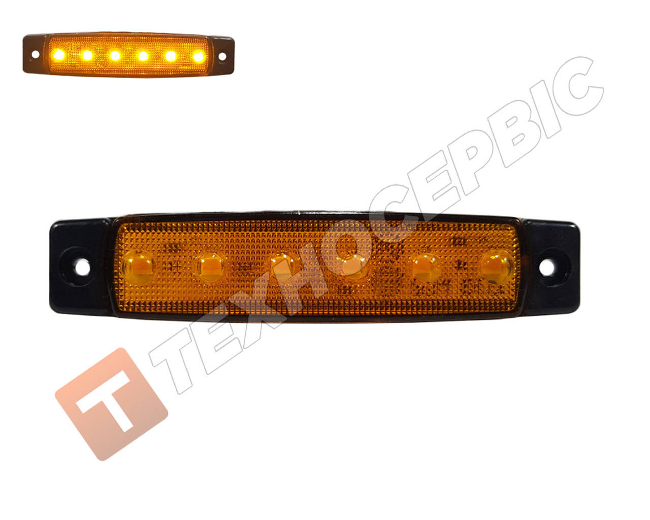 

Фонарь габаритов 12-24v маркерный 6LED желтый (пр-во EMIR Турция)