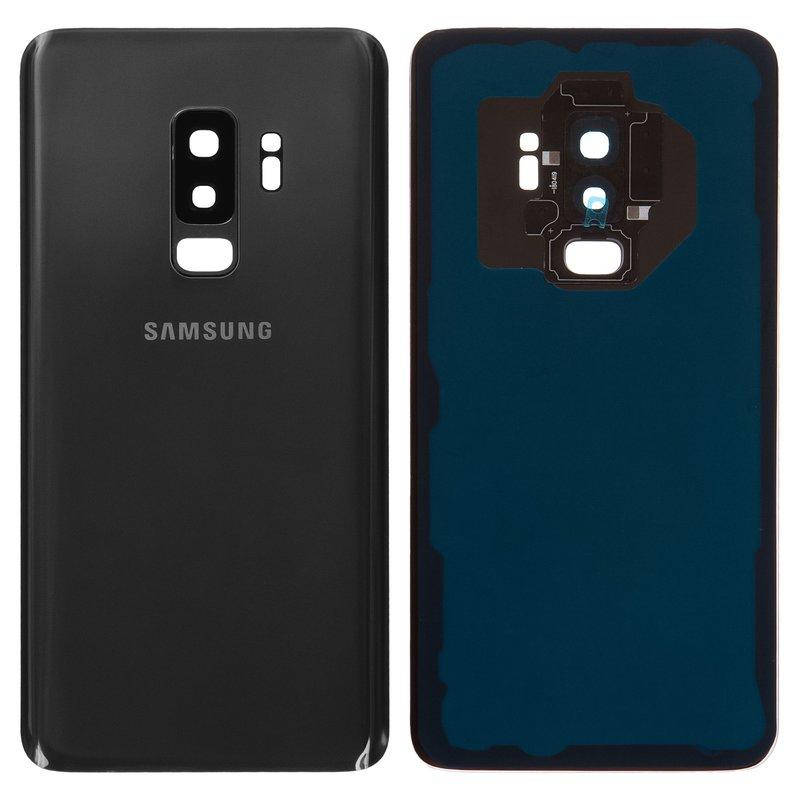 

Задня панель корпуса для Samsung G965F Galaxy S9 Plus, чорна, повна, із склом камери, Original (PRC), midnight