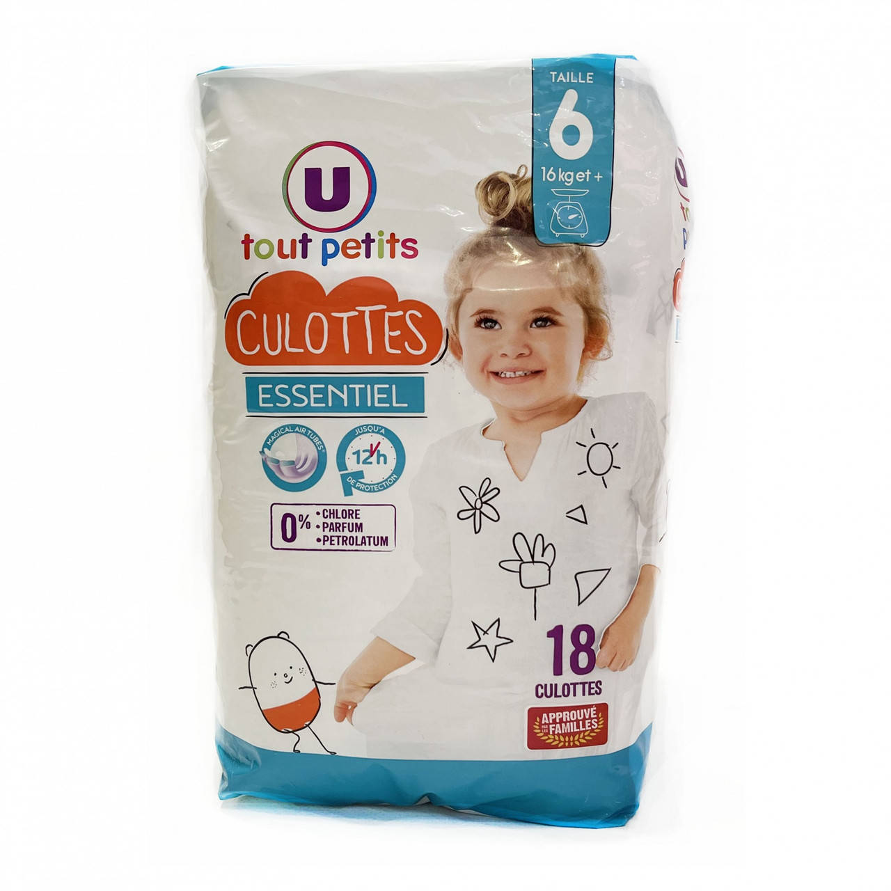 

Підгузки-трусики U tout petits Розмір 6, 16 + кг, 18 шт