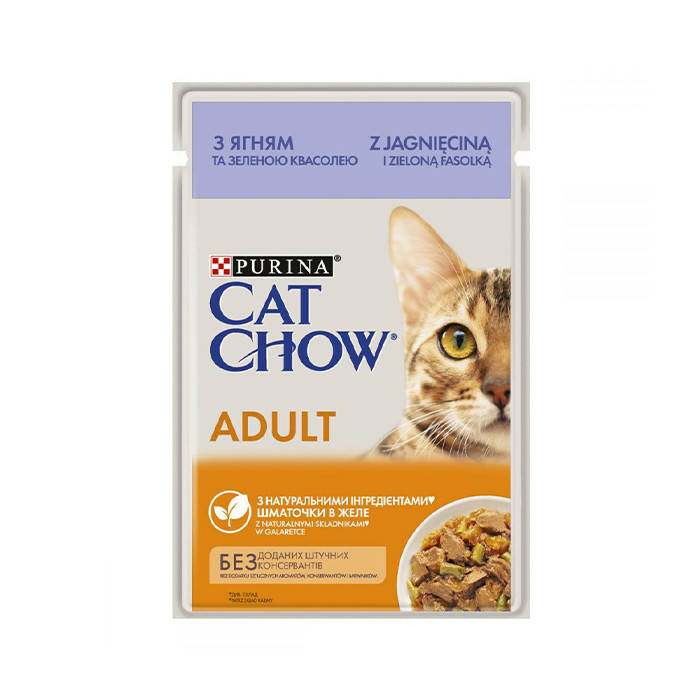 

Cat Chow Adult с ягненком и зеленой фасолью 85 г