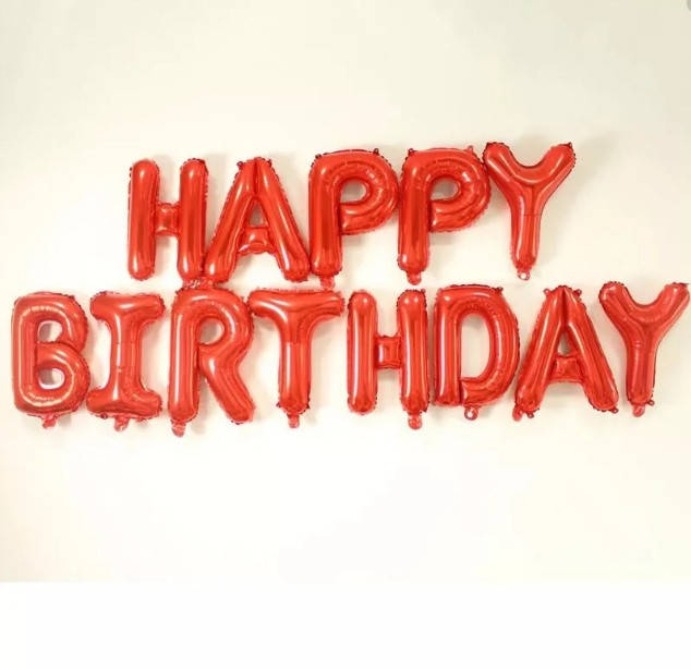 

Фольгированные шары буквы красный HAPPY BIRTHDAY Китай 16" (40см) упаковка