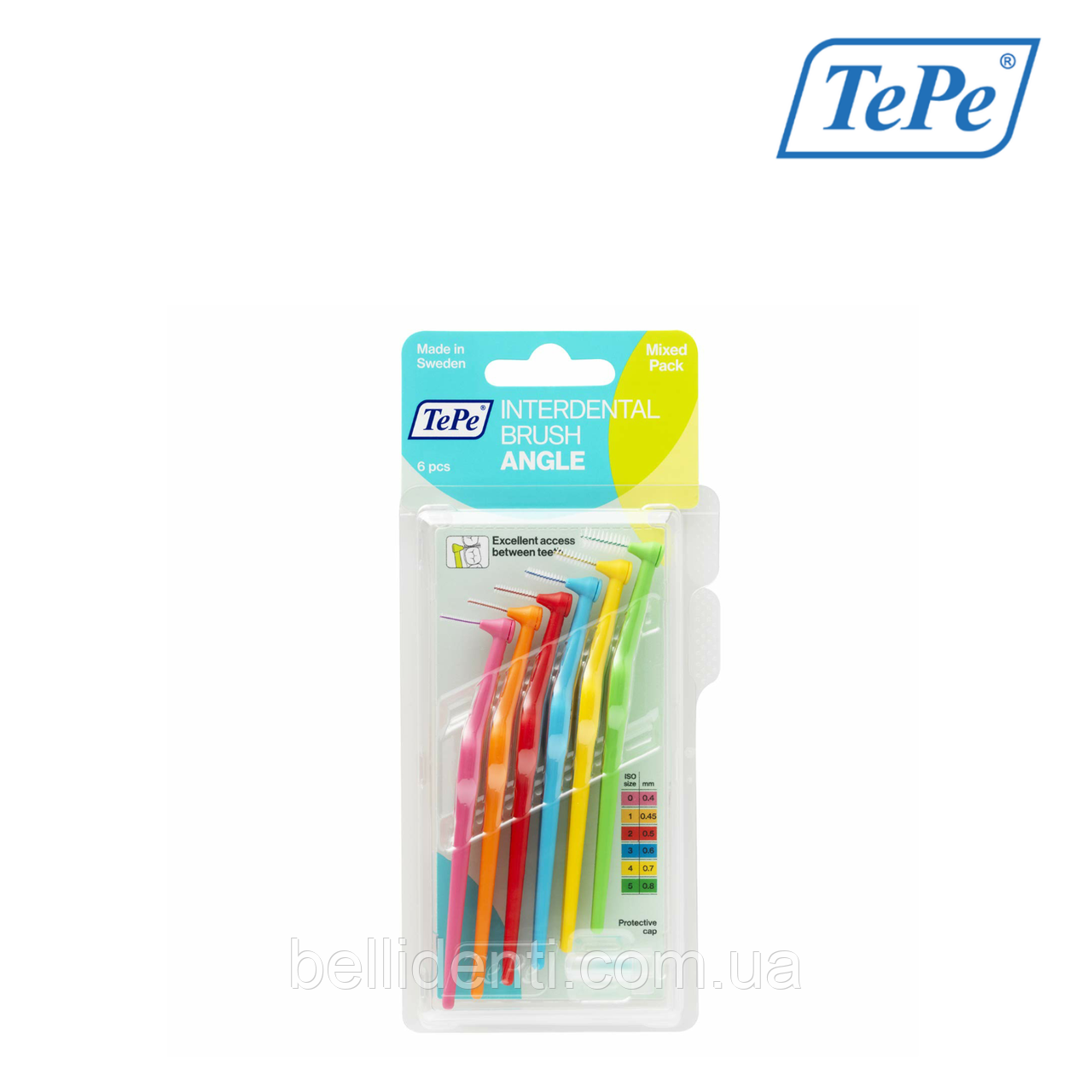 

Межзубная щетка TePe Angle угловая, оранжевый (микс), 6 шт